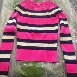 Lilly Pulitzer Pink and Navy Striped Sweater like NEW!